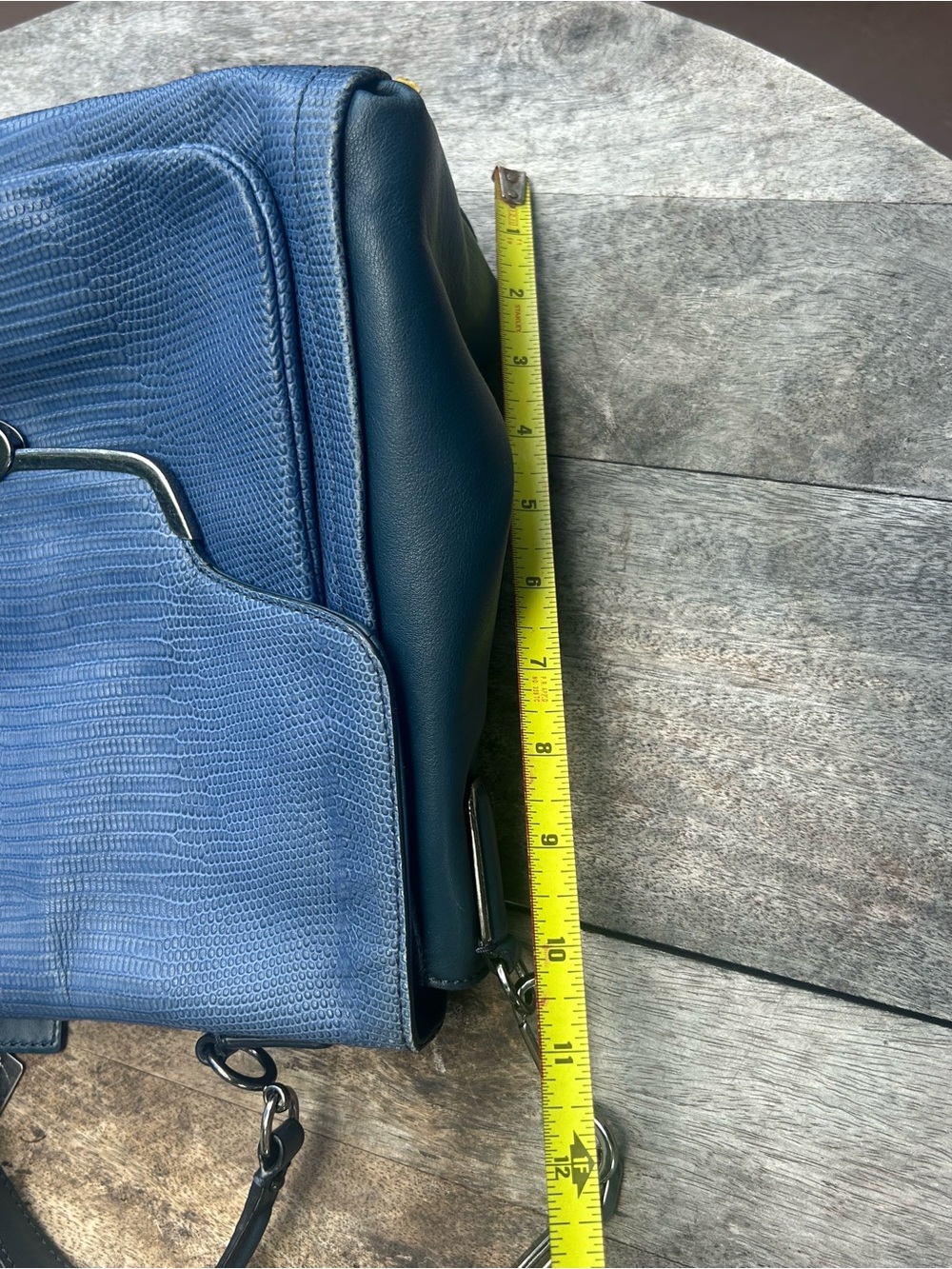Coach Madison Lizard Embossed Tote Blue Bag - Picture 15 of 16